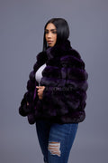Women's Chinchilla Bomber Jacket [Purple]