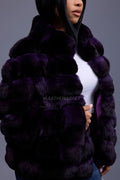 Women's Chinchilla Bomber Jacket [Purple]