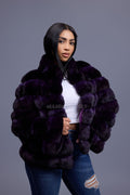 Women's Chinchilla Bomber Jacket [Purple]