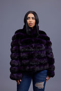 Women's Chinchilla Bomber Jacket [Purple]