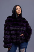 Women's Chinchilla Bomber Jacket [Purple]