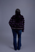 Women's Chinchilla Bomber Jacket [Purple]