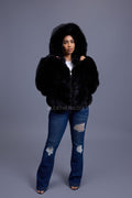 Women's Pippa Fox Bomber With Hood [Black]