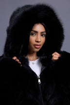 Women's Pippa Fox Bomber With Hood [Black]