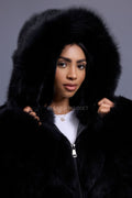 Women's Pippa Fox Bomber With Hood [Black]