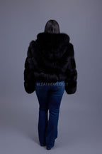 Women's Pippa Fox Bomber With Hood [Black]