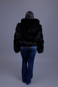 Women's Pippa Fox Bomber With Hood [Black]