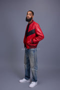 Men's V Baseball Jacket [Red/Black]