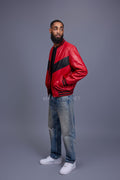 Men's V Baseball Jacket [Red/Black]