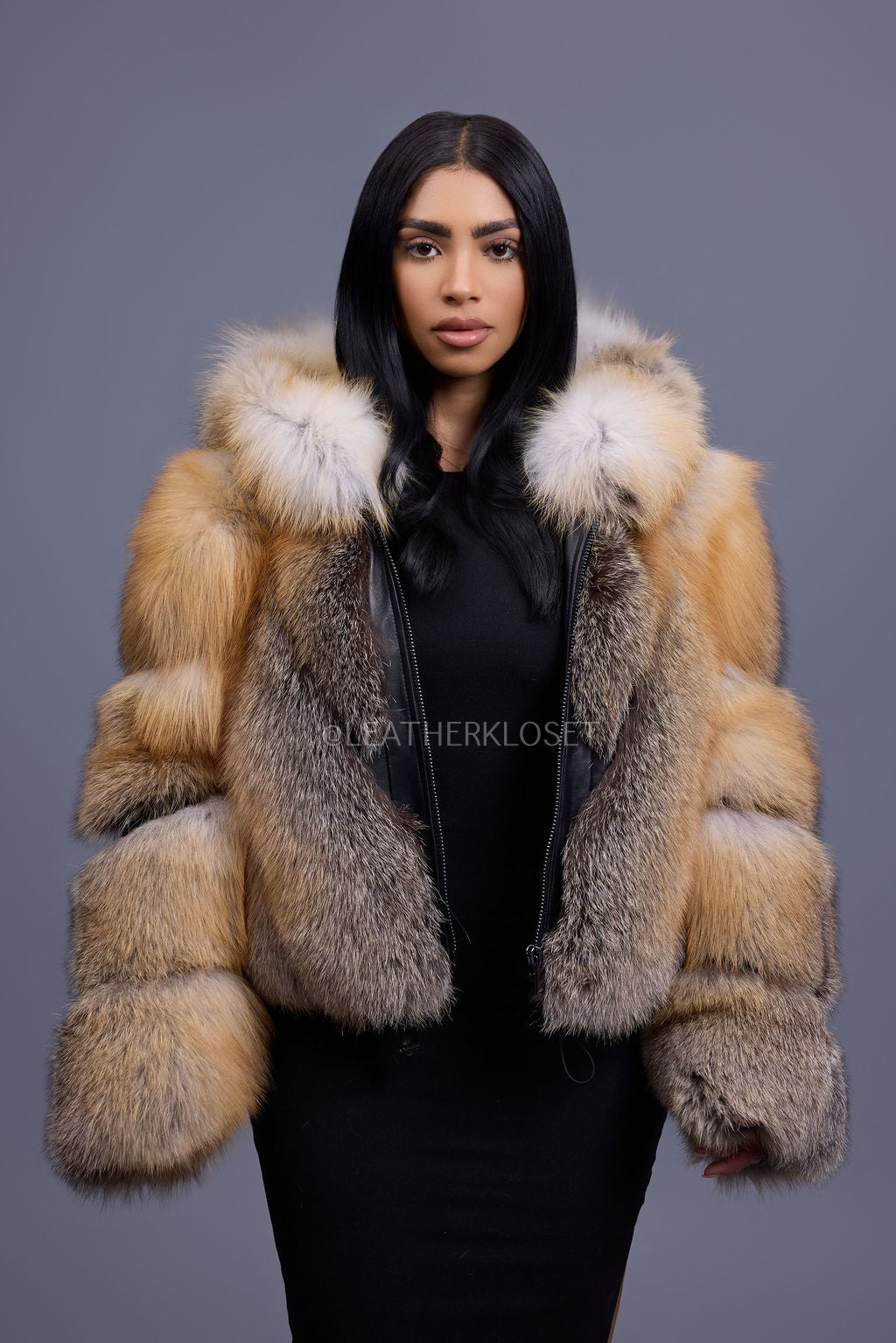 Women's Pippa Fox Bomber With Hood [Golden Island]