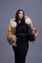 Women's Pippa Fox Bomber With Hood [Golden Island]
