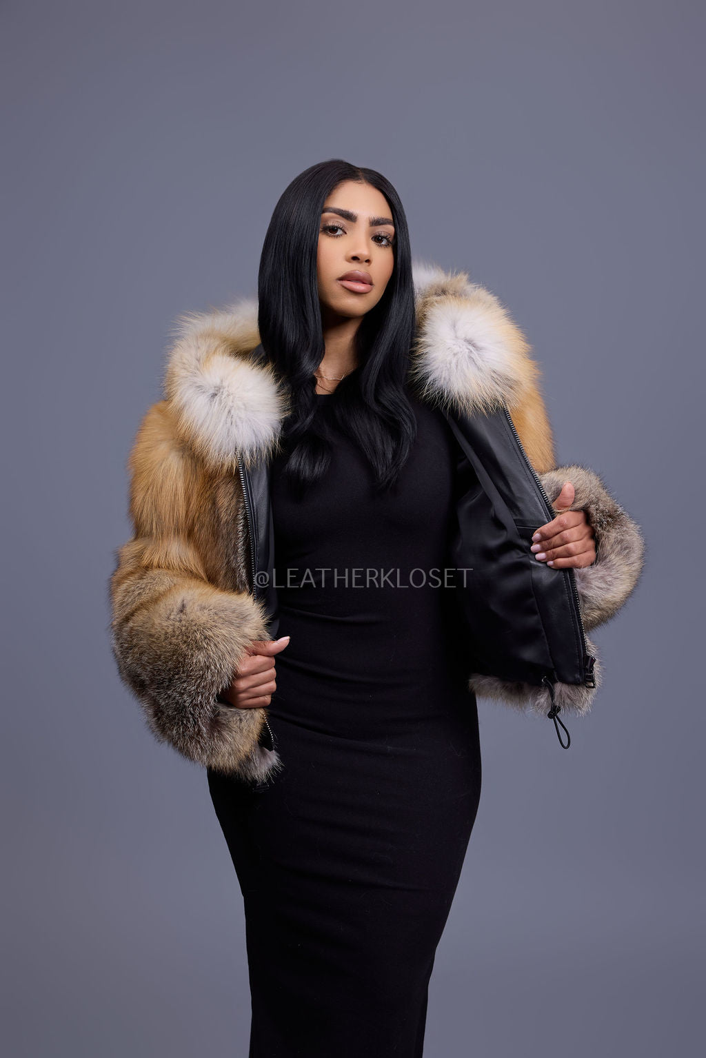 Women's Pippa Fox Bomber With Hood [Golden Island]