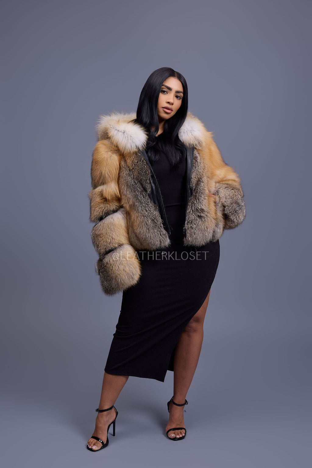 Women's Pippa Fox Bomber With Hood [Golden Island]