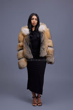 Women's Pippa Fox Bomber With Hood [Golden Island]