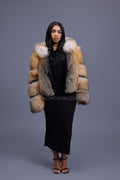 Women's Pippa Fox Bomber With Hood [Golden Island]