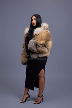 Women's Pippa Fox Bomber With Hood [Golden Island]