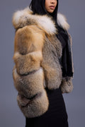 Women's Pippa Fox Bomber With Hood [Golden Island]