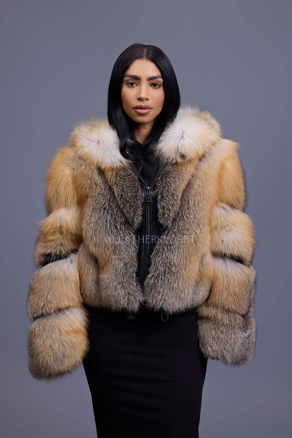 Women's Pippa Fox Bomber With Hood [Golden Island]