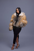 Women's Pippa Fox Bomber With Hood [Golden Island]