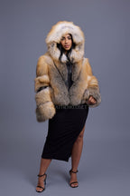 Women's Pippa Fox Bomber With Hood [Golden Island]