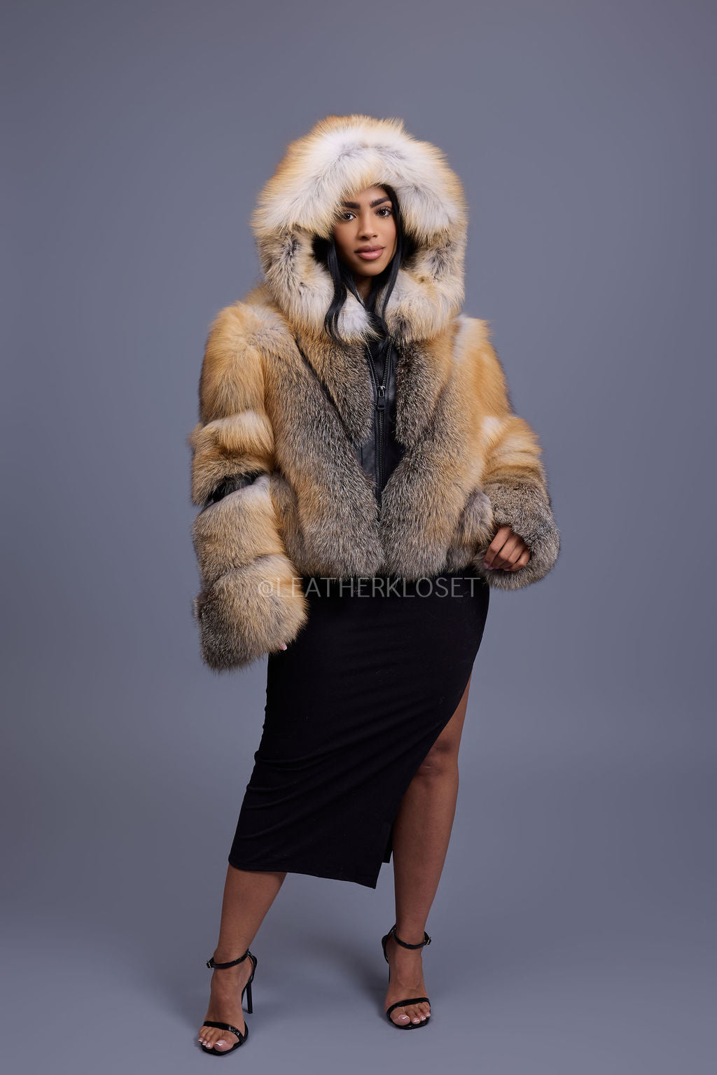 Women's Pippa Fox Bomber With Hood [Golden Island]