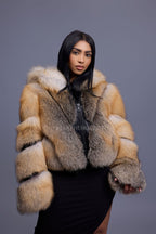 Women's Pippa Fox Bomber With Hood [Golden Island]