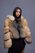 Women's Pippa Fox Bomber With Hood [Golden Island]
