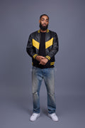Men's V Baseball Jacket [Black/Yellow]