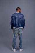 Men's V-Bomber Baseball Jacket [Navy/White]