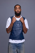 Men's Leather Vegas Vest [Navy]