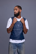Men's Leather Vegas Vest [Navy]