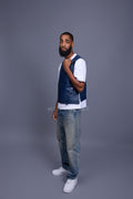 Men's Leather Vegas Vest [Navy]