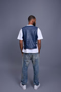 Men's Leather Vegas Vest [Navy]