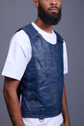 Men's Leather Vegas Vest [Navy]