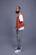Men's Leather Vegas Vest [Orange]