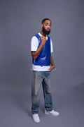 Men's Leather Vegas Vest [Royal Blue]