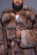Men's Sebastian Long Fox Trench Coat [Crystal]