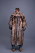 Men's Sebastian Long Fox Trench Coat [Crystal]