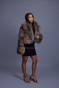 Women's Charlotte Crop Fox Bomber [Blue Frosted]