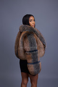Women's Charlotte Crop Fox Bomber [Blue Frosted]