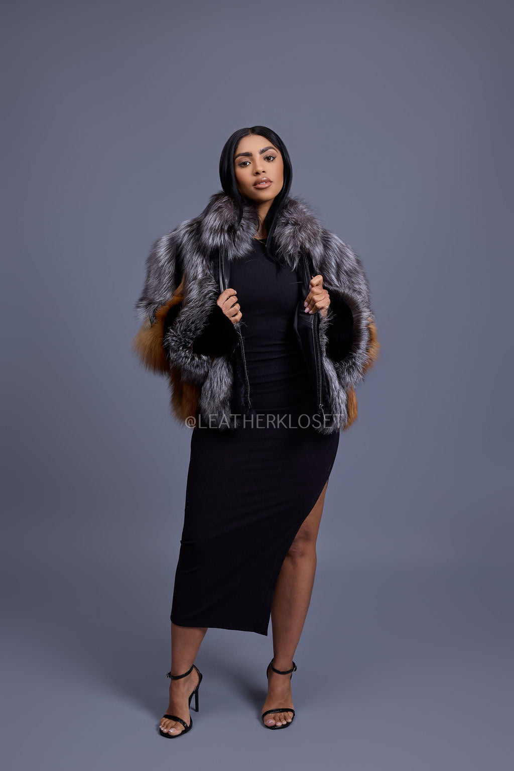 Women's Onyx Fox & Shearling Bomber [Multi Color]