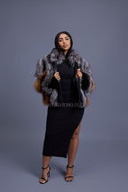 Women's Onyx Fox & Shearling Bomber [Multi Color]