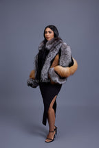 Women's Onyx Fox & Shearling Bomber [Multi Color]