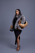Women's Onyx Fox & Shearling Bomber [Multi Color]