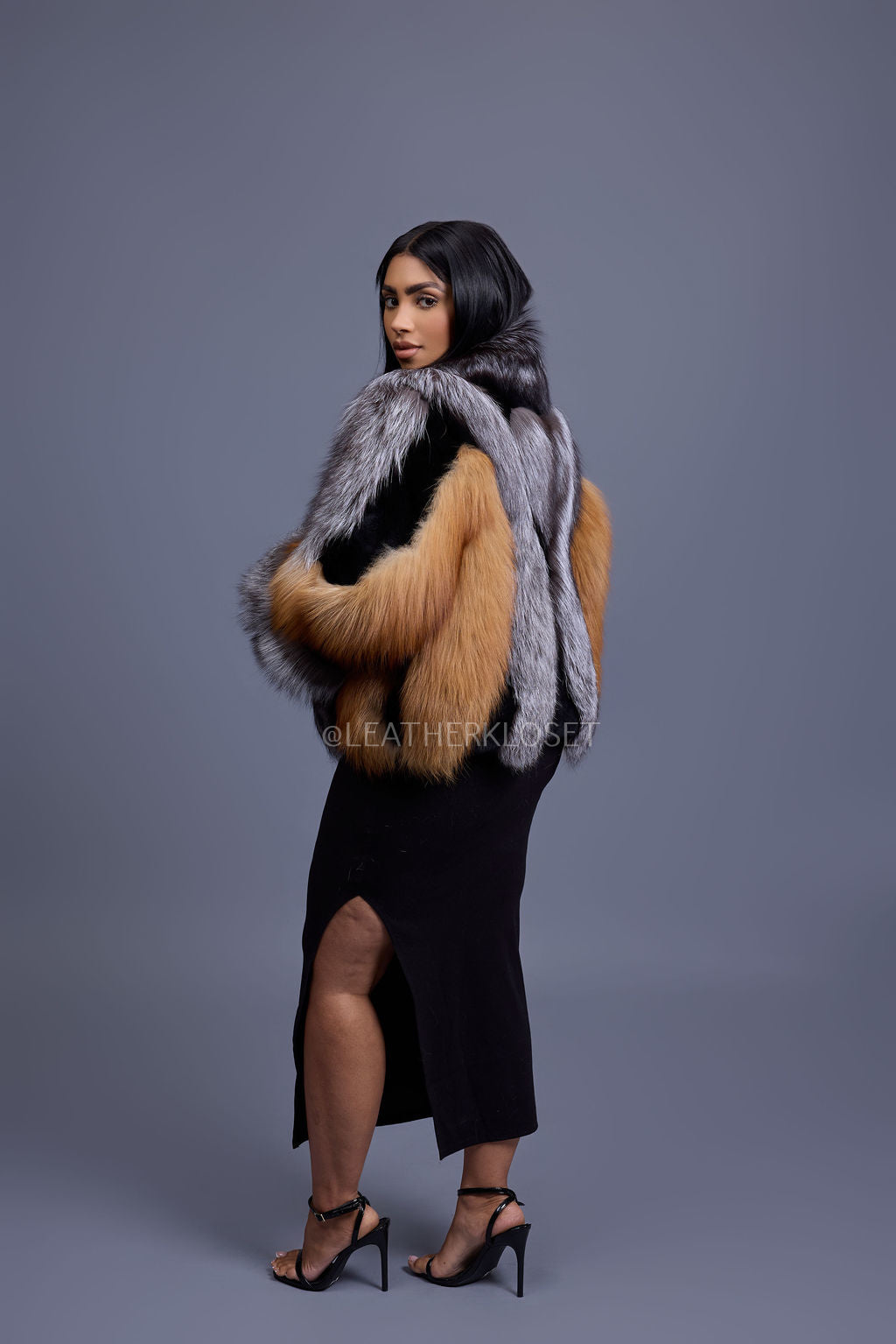 Women's Onyx Fox & Shearling Bomber [Multi Color]