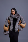 Women's Onyx Fox & Shearling Bomber [Multi Color]