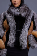 Women's Onyx Fox & Shearling Bomber [Multi Color]