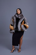 Women's Onyx Fox & Shearling Bomber [Multi Color]