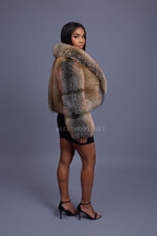 Women's Charlotte Crop Fox Bomber [Green Frosted]