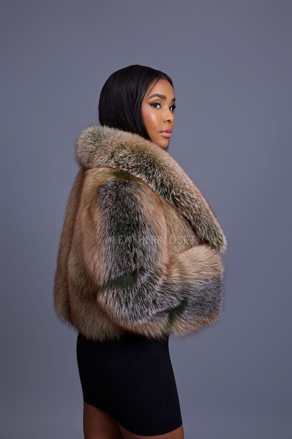 Women's Charlotte Crop Fox Bomber [Green Frosted]